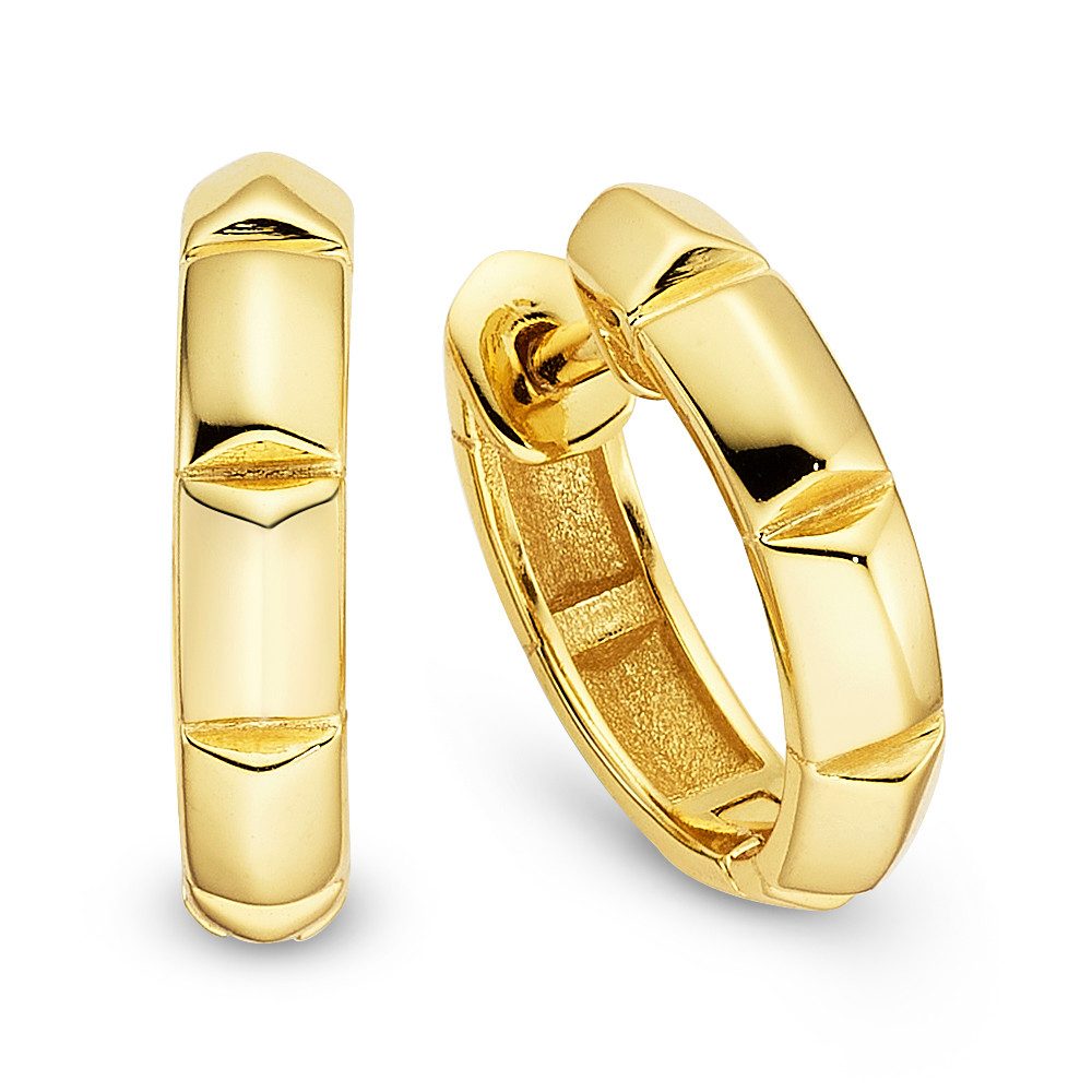 Paar Creolen Schmuck Geschenk Klappcreole Silber gelbgoldfarben vergoldet