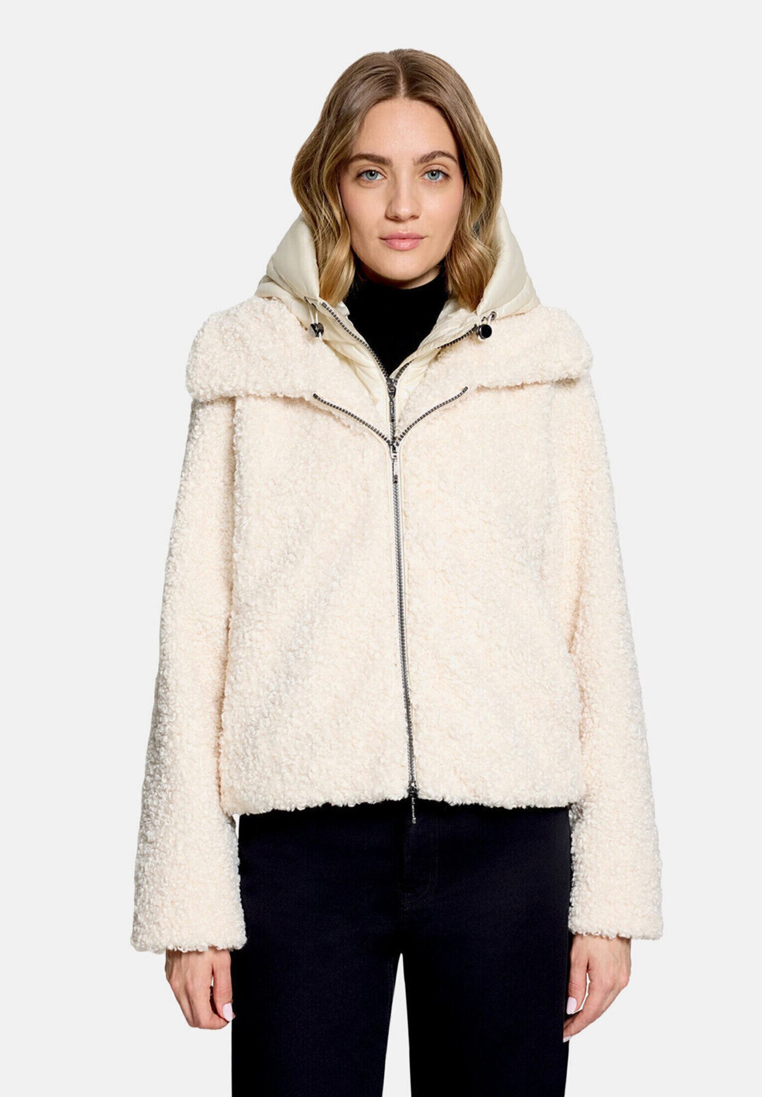 Amber & June Plüschjacke Damen mit abnehmbarem Westenteil