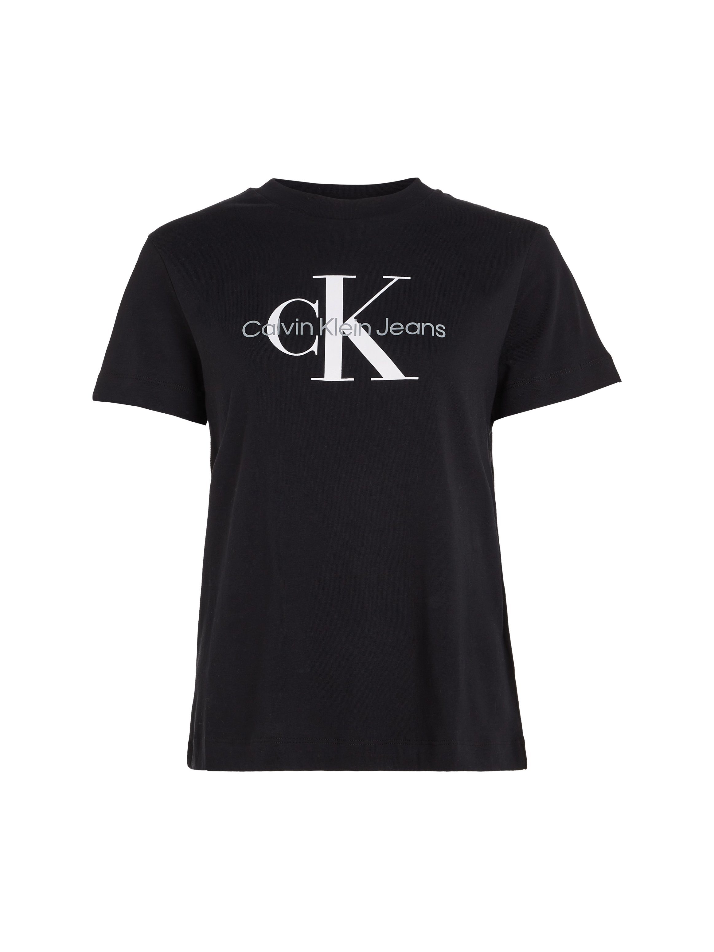 REGULAR Klein Jeans Rundhalsshirt CK Jeans CORE Calvin TEE MONOGRAM Calvin Klein mit Black Monogramm (1-tlg)