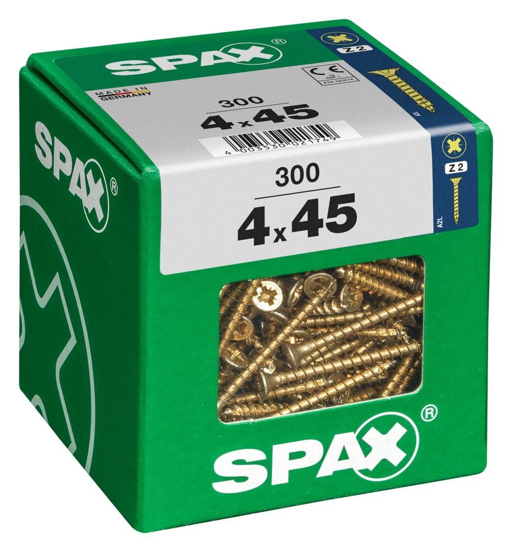 300 Spax 45 2 - Universalschrauben 4.0 mm SPAX Holzbauschraube PZ x