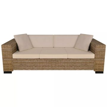 vidaXL Sofa 8-tlg 3-Sitzer Sofa Set Echt Rattan