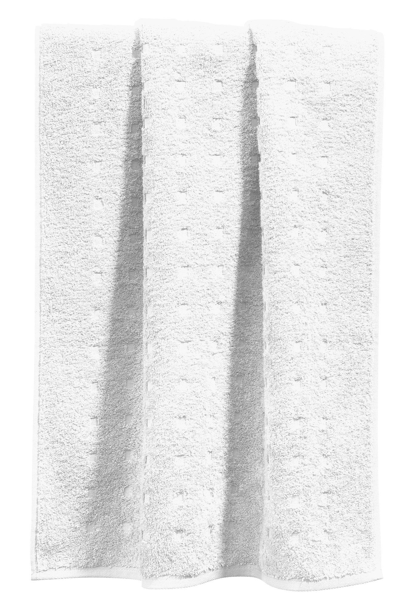 Möve Handtuch Handtuch "Quadretti", Walk-Frottier Uni/Hoch- Tiefstruktur
