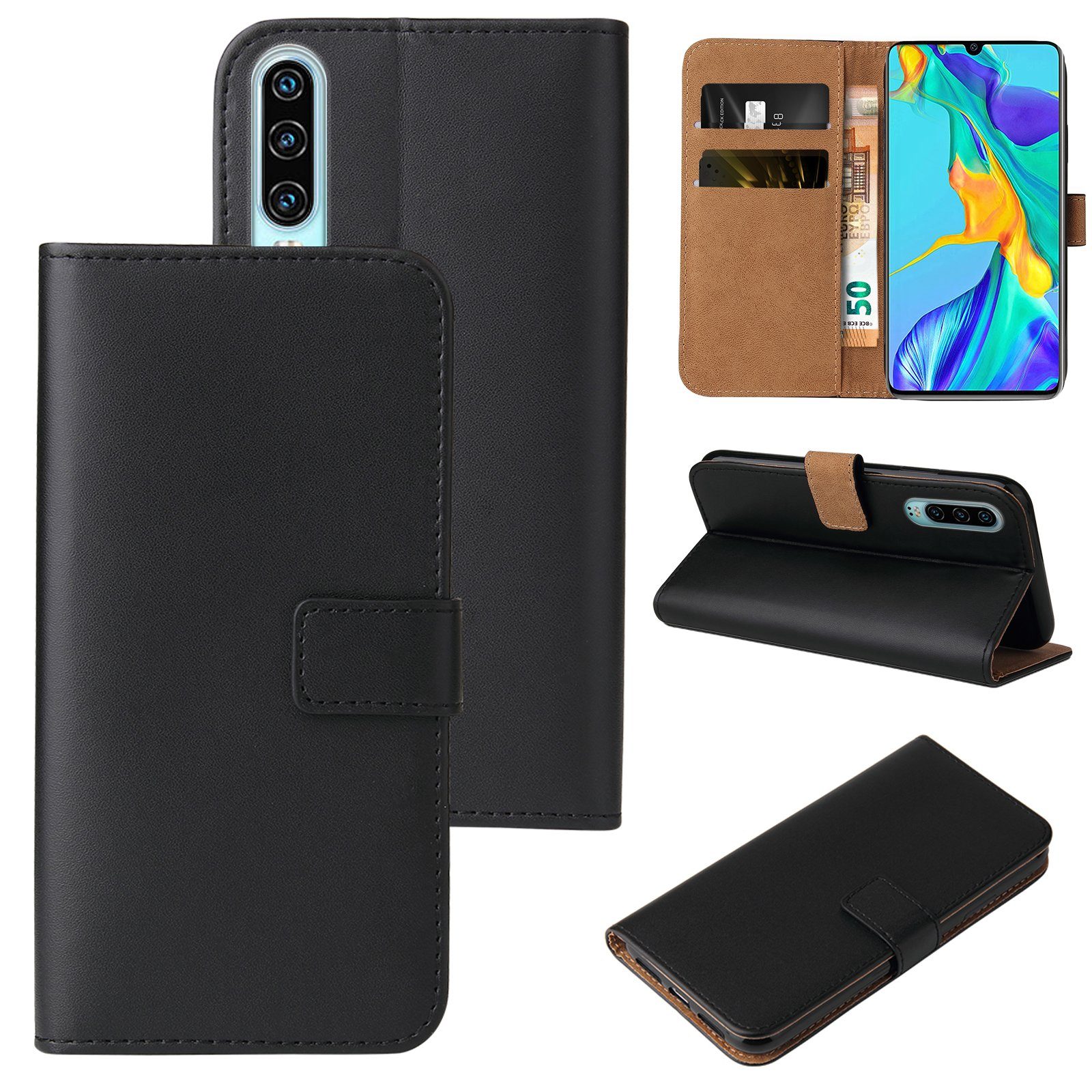 Tec-Expert Handyhülle Klapp Hülle für Huawei P30 6.1 Zoll, 6.1, Flip Case für Huawei P30