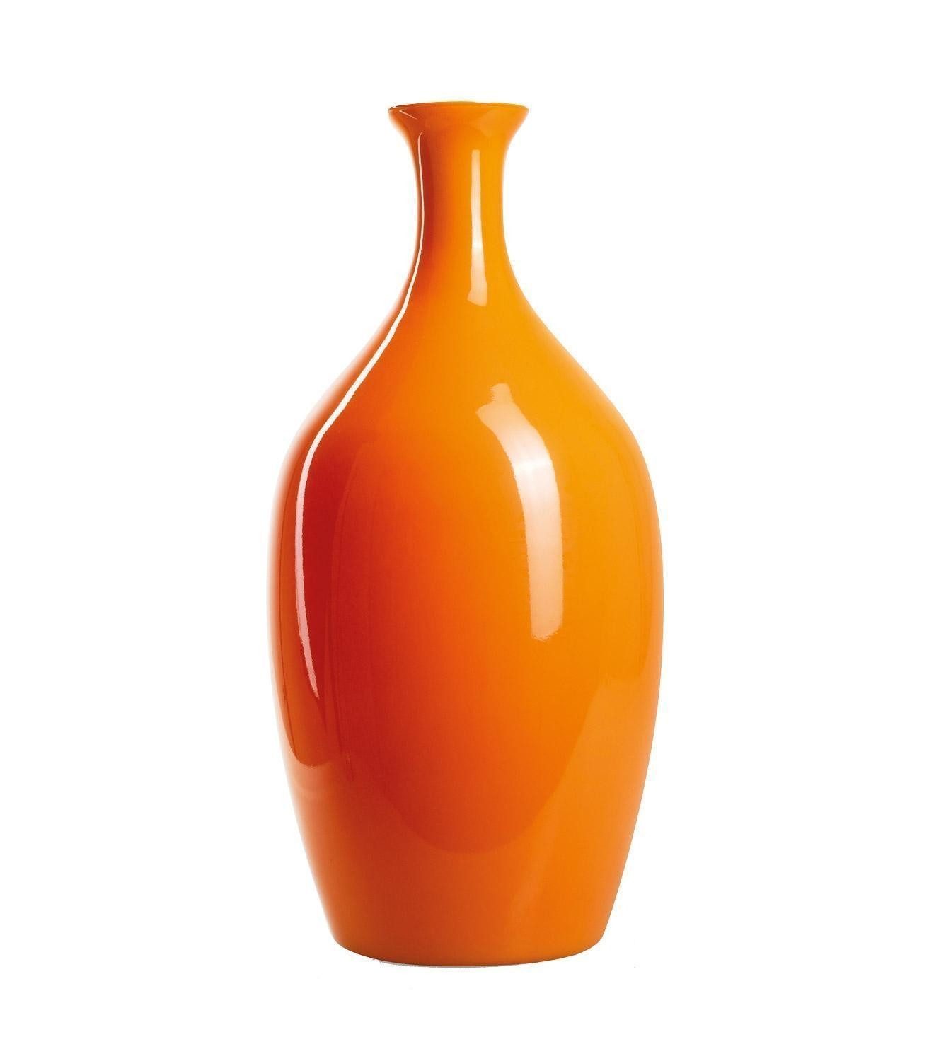 Dekovase TINKELS, Ø 23 x H 45 cm, Orange, Glas, (1 St)