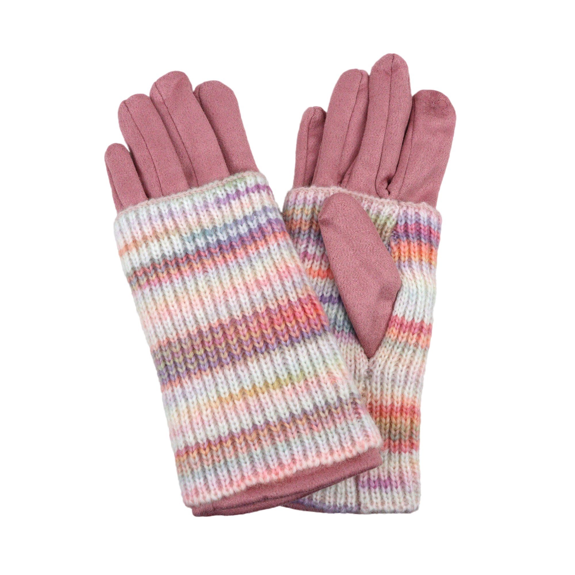 ZEBRO Fleecehandschuhe Handschuh mit Stulpe rosa
