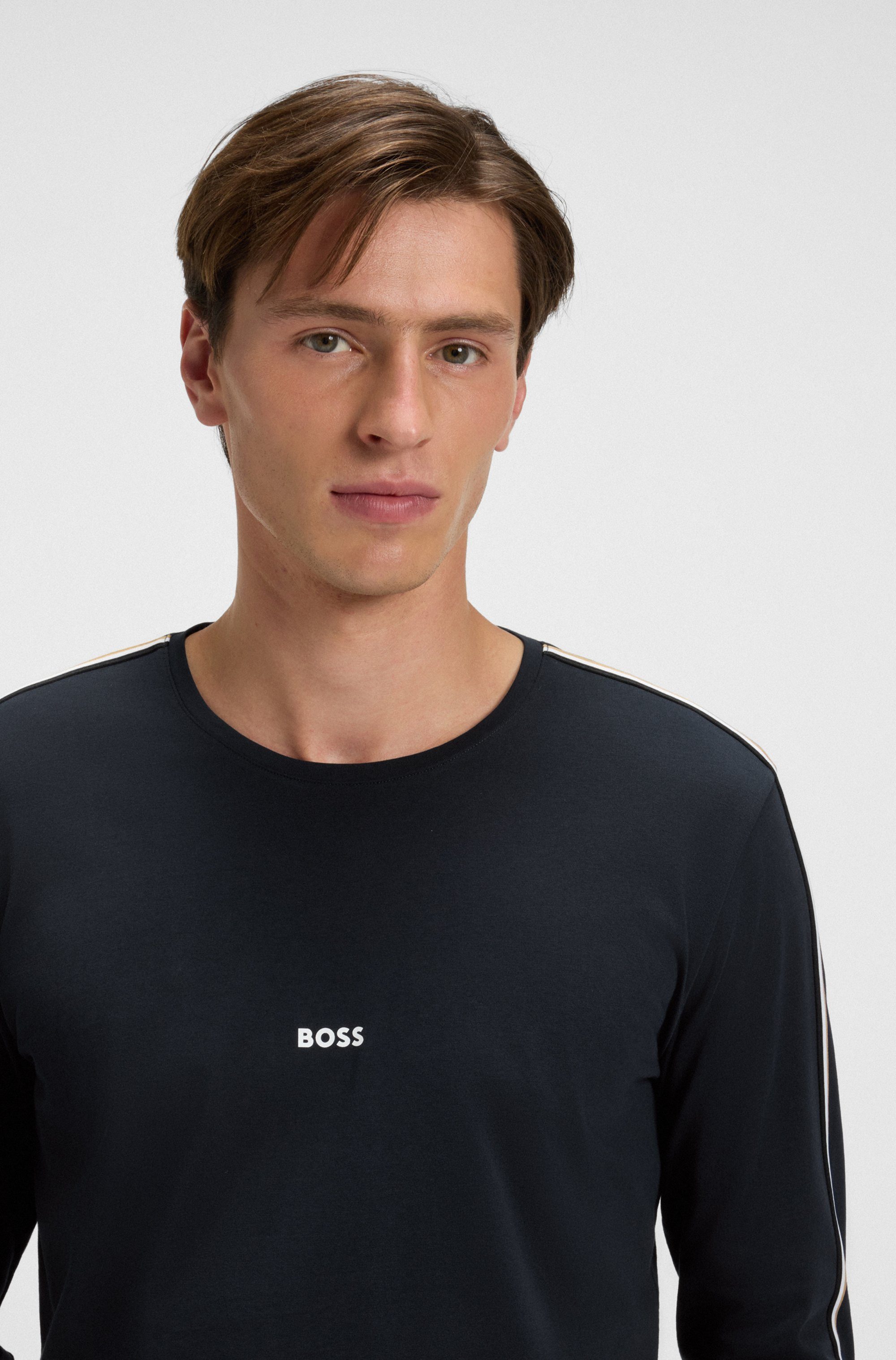 BOSS Longsleeve Unique bequemes Langarmshirt mit Kontrastnaht am Ärmel günstig online kaufen
