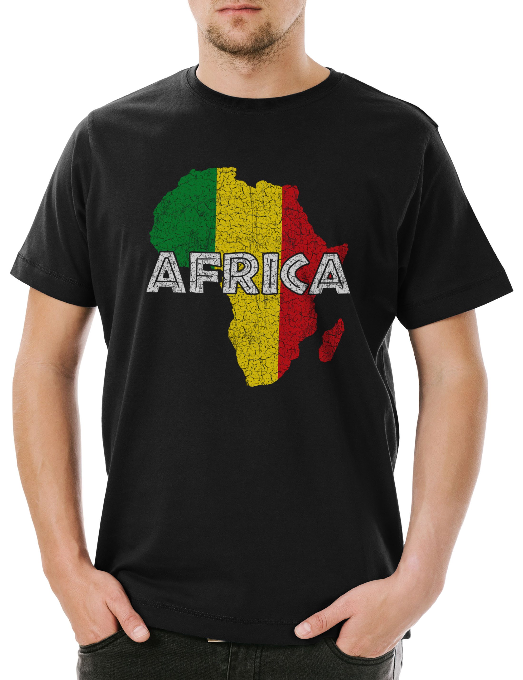 Print-Shirt Reggae Africa Herren T-Shirt Zion Music Jah Babylon Musik Reggae