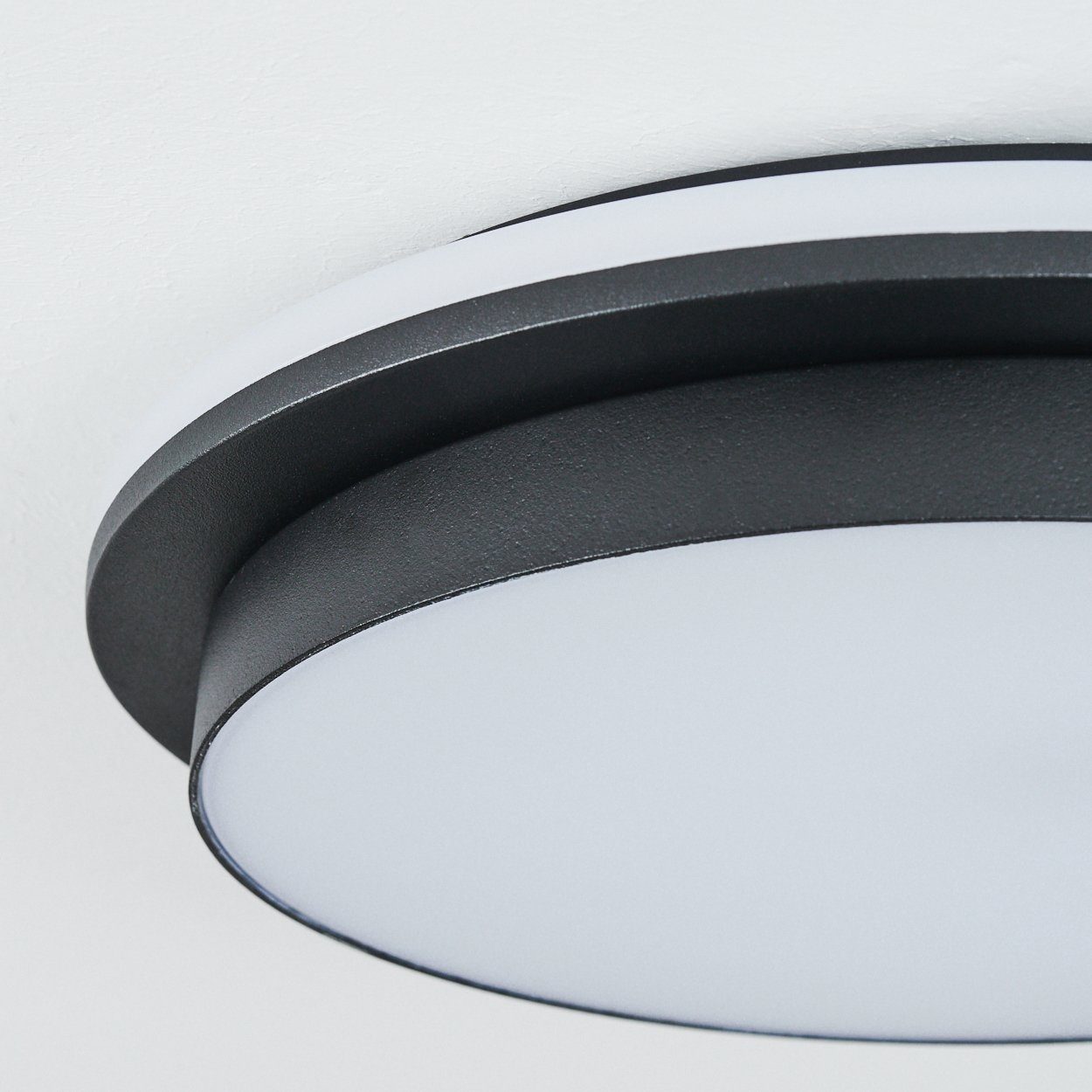 hofstein aus LED IP54 Lichtfarbe Schwarz/Weiß, Außen-Deckenleuchte wechselbar, Deckenlampe änderbar Schalter, schaltbar, über in unterschiedlich Metall/Kunststoff moderne