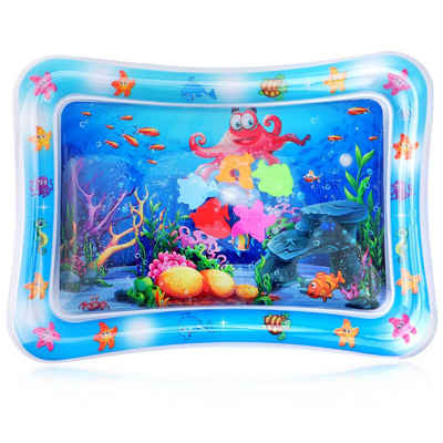 LA CUTE Spielmatte XXL Baby Wassermatte Oktopus – Aufblasbares Sensorisches Spielzeug (Baby Wasserspielmatte Set, 1x Aufblasbare Wasserspielmatte), Aufblasbare Wasserspielmatte für Babys mit bunten Wassertieren