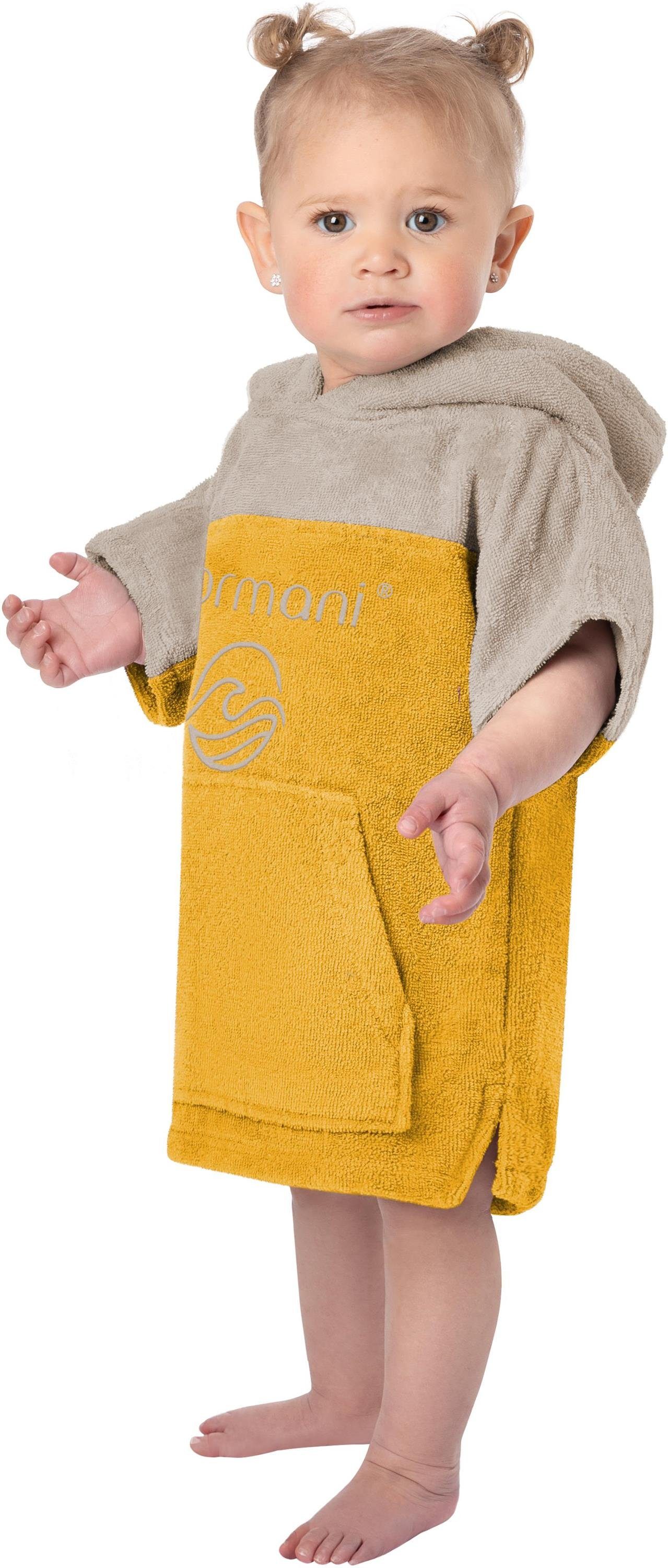 normani Badeponcho Baby Badeponcho Puwai, Bio-Baumwolle, Kapuze, Schlupf, Badeponcho aus 100 % Bio-Baumwolle