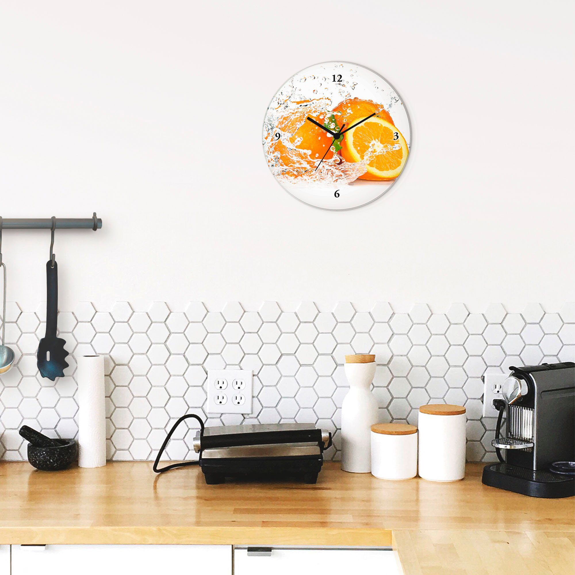 Artland Wanduhr Orange mit Spritzwasser (wahlweise günstig online kaufen