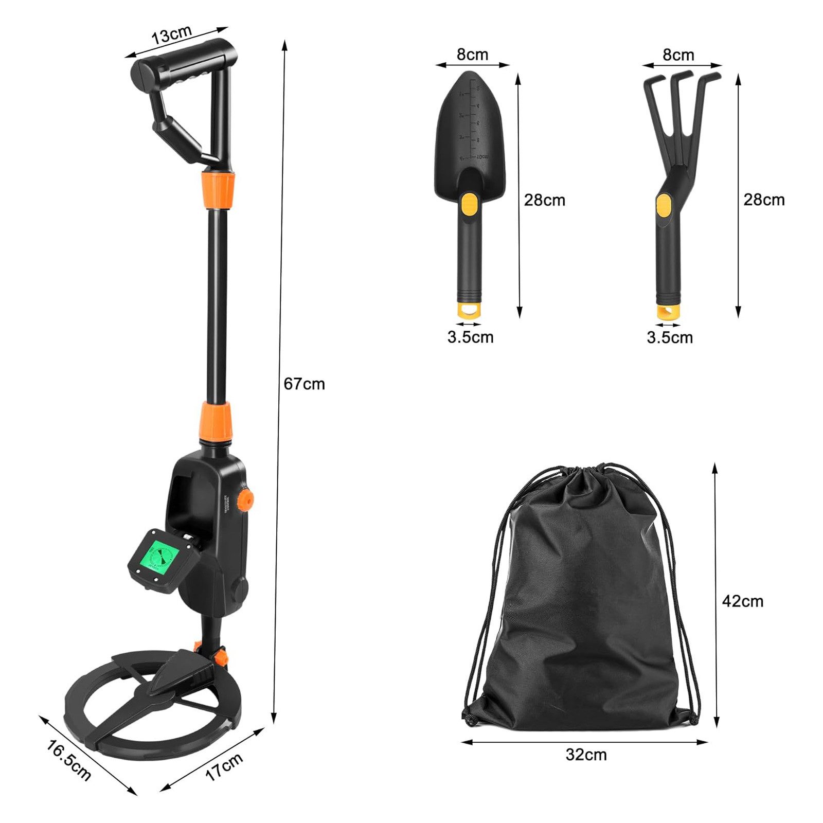 FIVMEN Metalldetektor 67x17cm Kinderdetektor Leichte Einstellbar