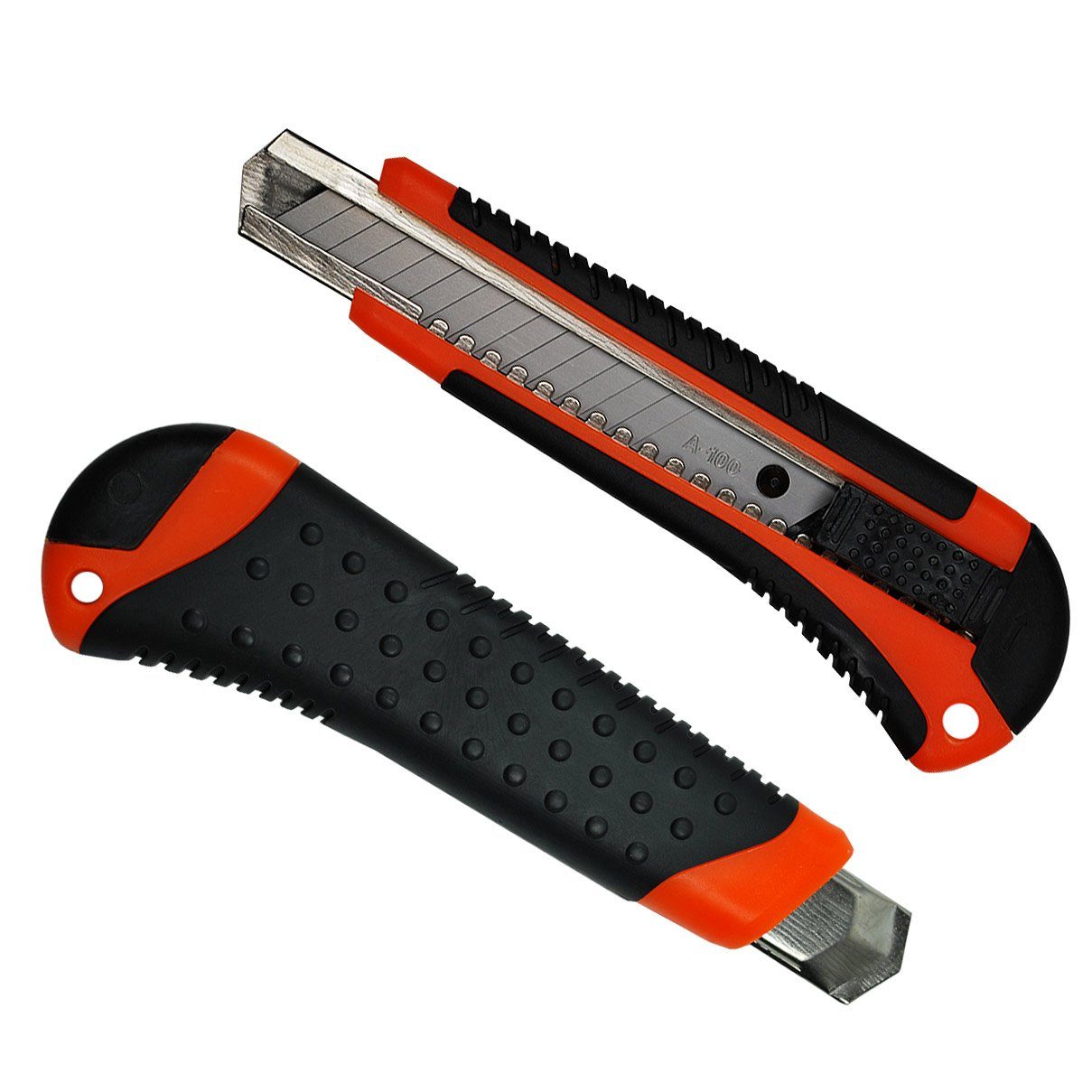 HELO24 Cuttermesser Teppichmesser Paketmesser Orange 30 Stück 18mm, (30-tlg)