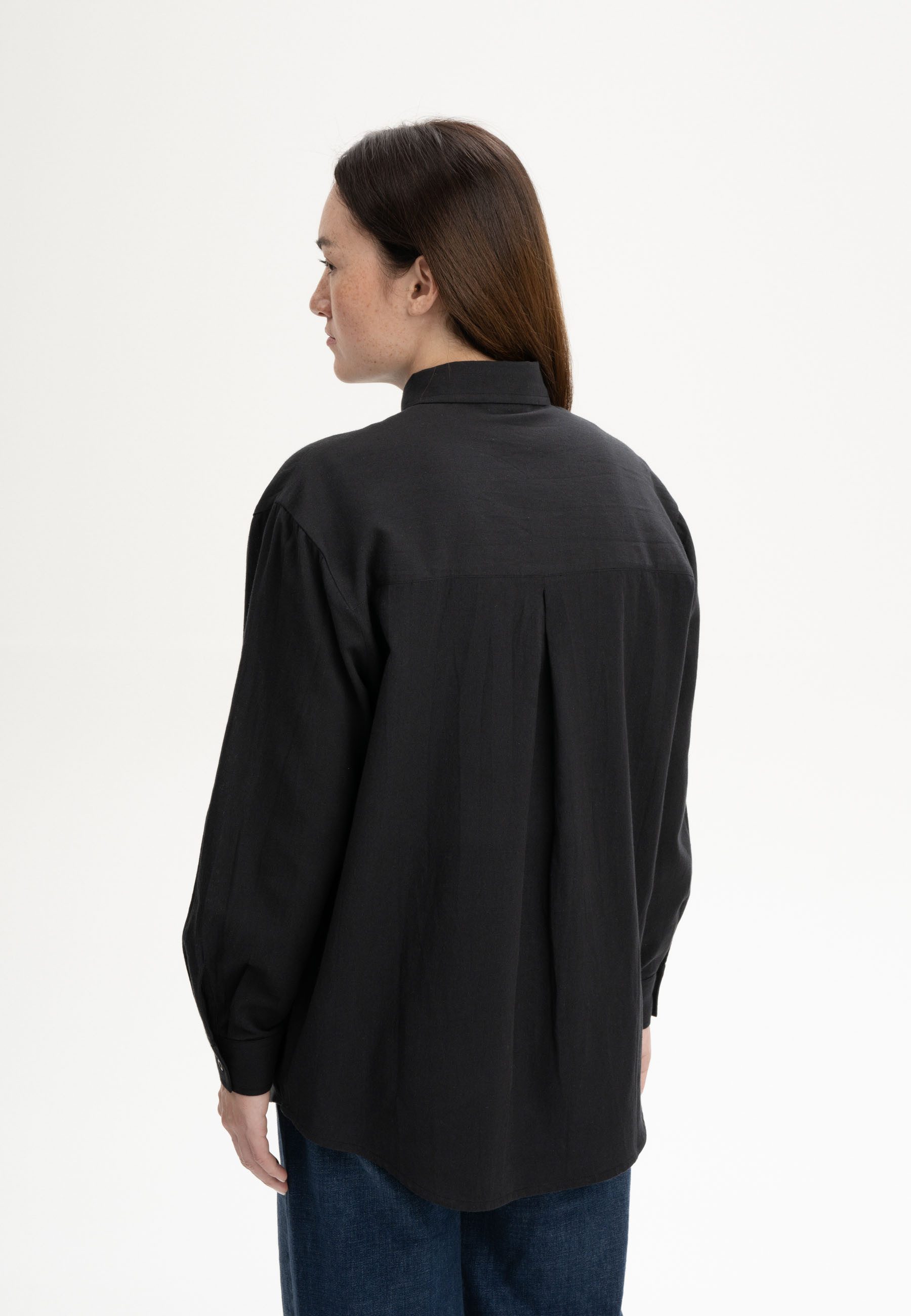 MELA Langarmbluse Bluse Style NAITEE Rückenfalte für Bewegungsfreiheit