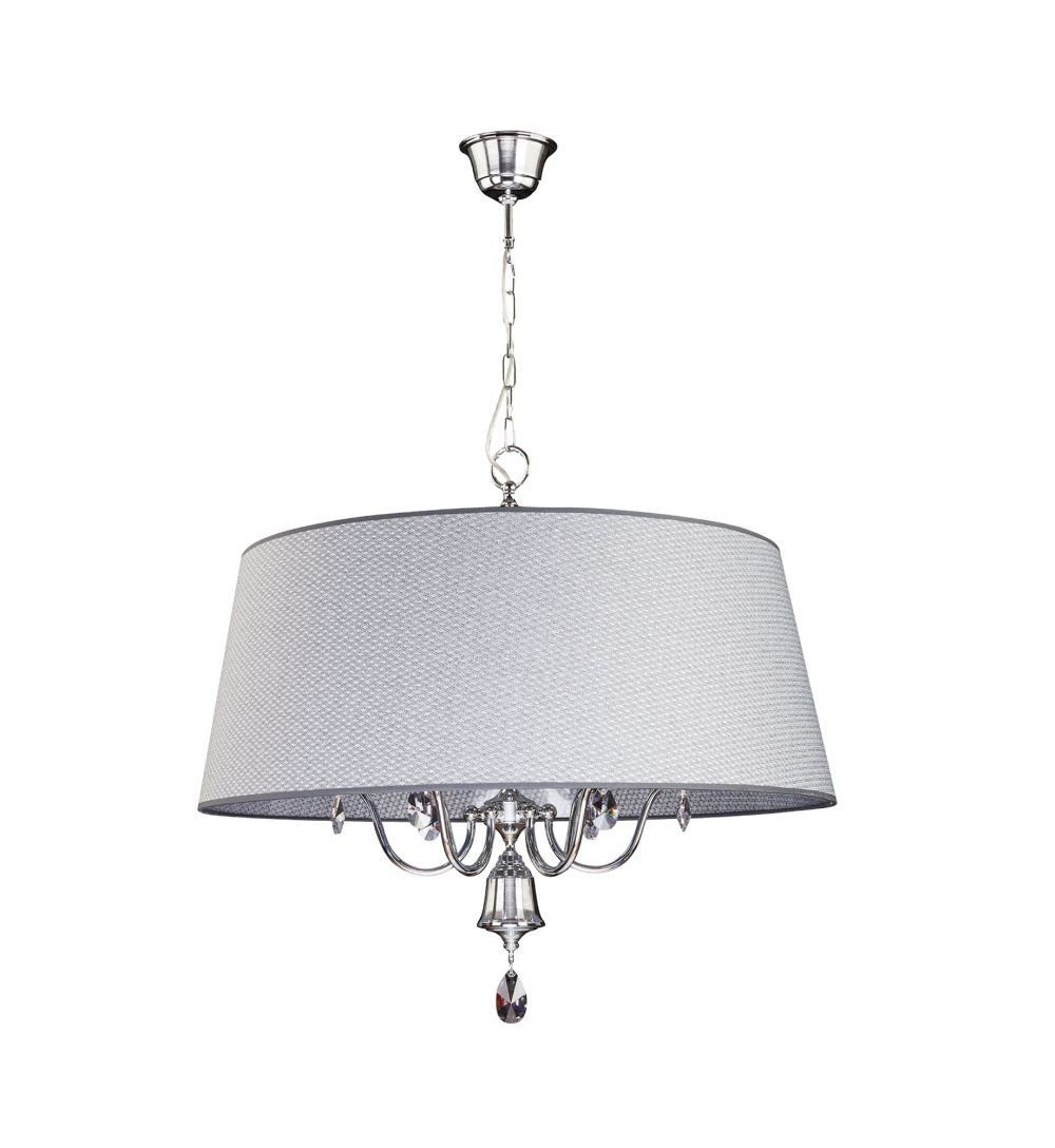 Licht-Erlebnisse Pendelleuchte MINEE, ohne Leuchtmittel, Hängeleuchte Esszimmer Stoff Schirm Ø 73 cm elegant für 6x E27