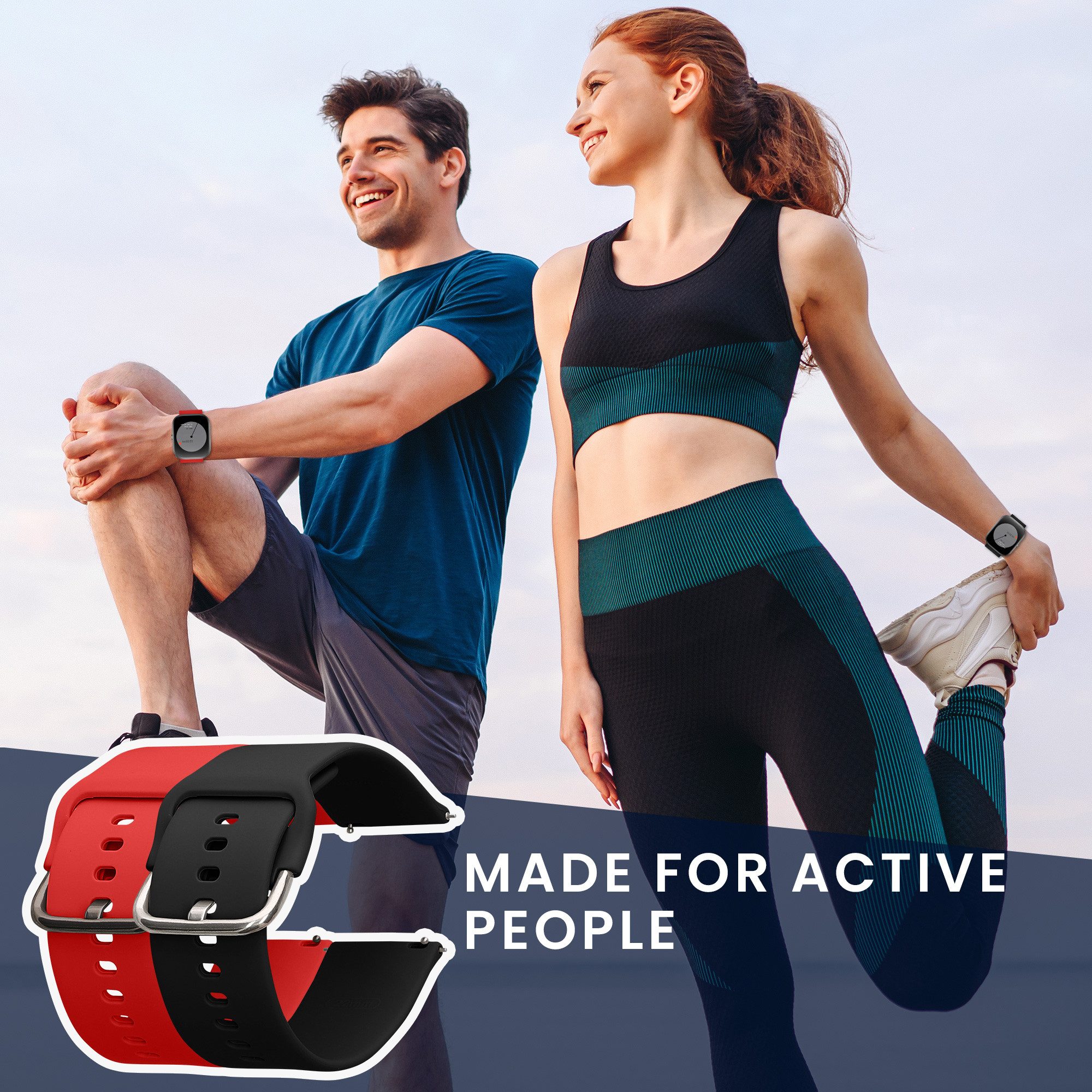 kwmobile 2x Uhrenarmband für CMF by Nothing Watch Pro (D395) Armband Smartwatch, 2-tlg., Fitnesstracker Band Set aus TPU Silikon - Ersatzarmband Smartwatch