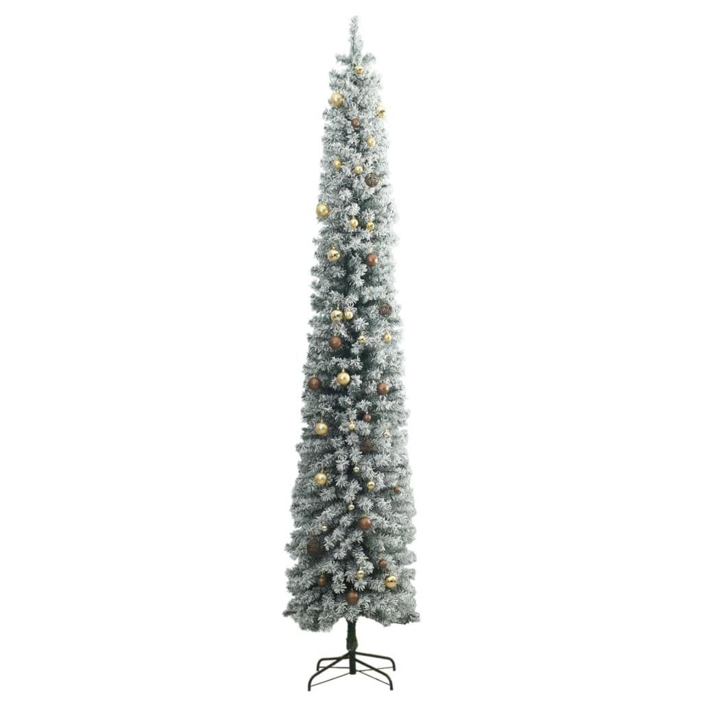 Künstlicher Schnee 300 vidaXL Kugeln mit Weihnachtsbaum Weihnachtsbaum cm LEDs Schlank 300