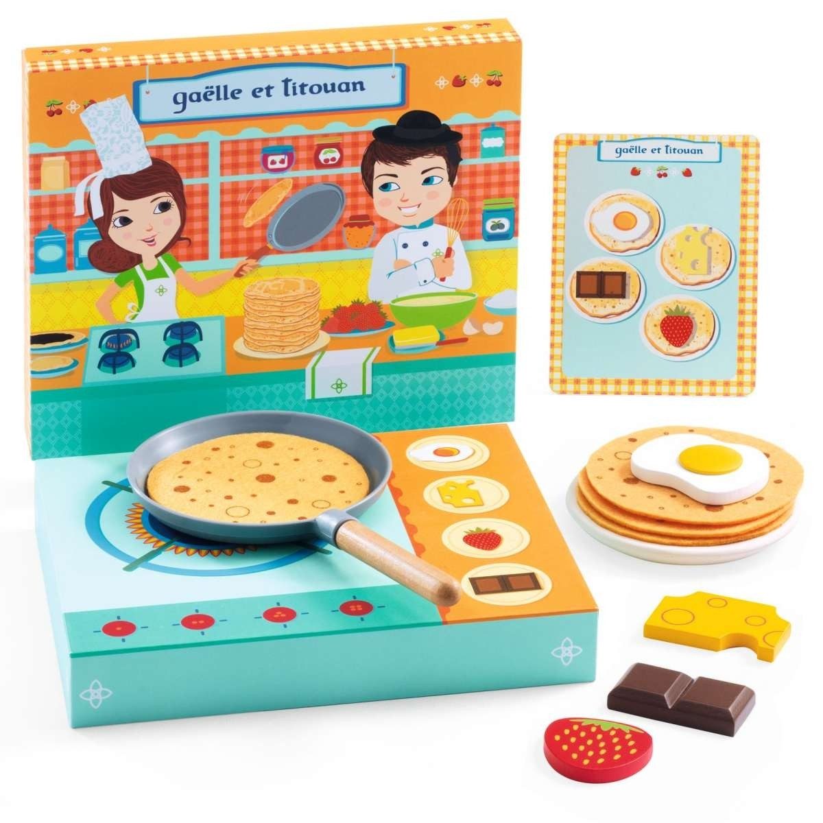 DJECO Spielküche Kinderküchenzubehör: Crepes zubereiten Crêpes-Set inkl. Zubehör