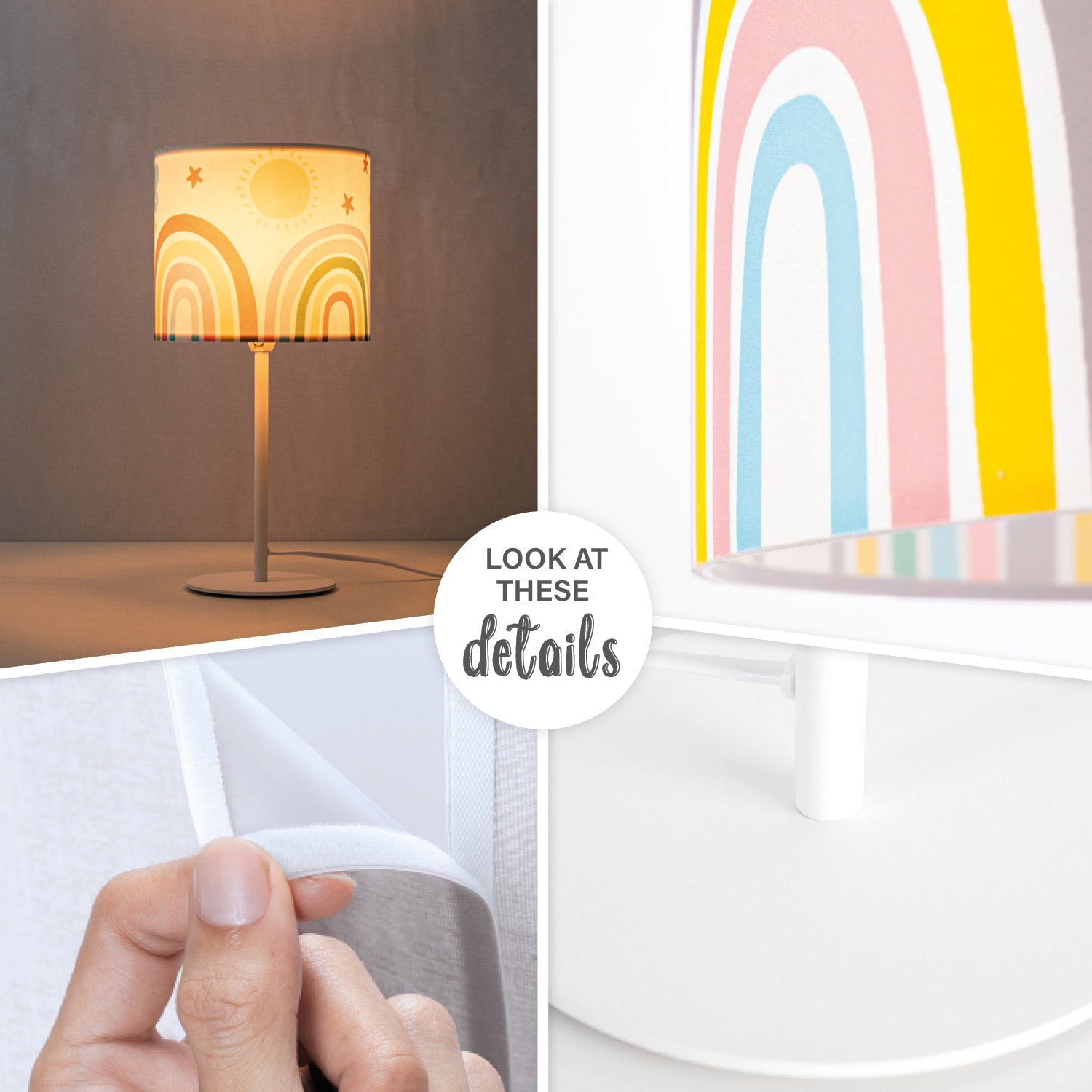 Regenbogen Kinderzimmer Tischleuchte Paco Leuchtmittel, Wolken Tweet Ø 462, Lampe Sonne 18cm ohne Höhe E14 36,5cm Home