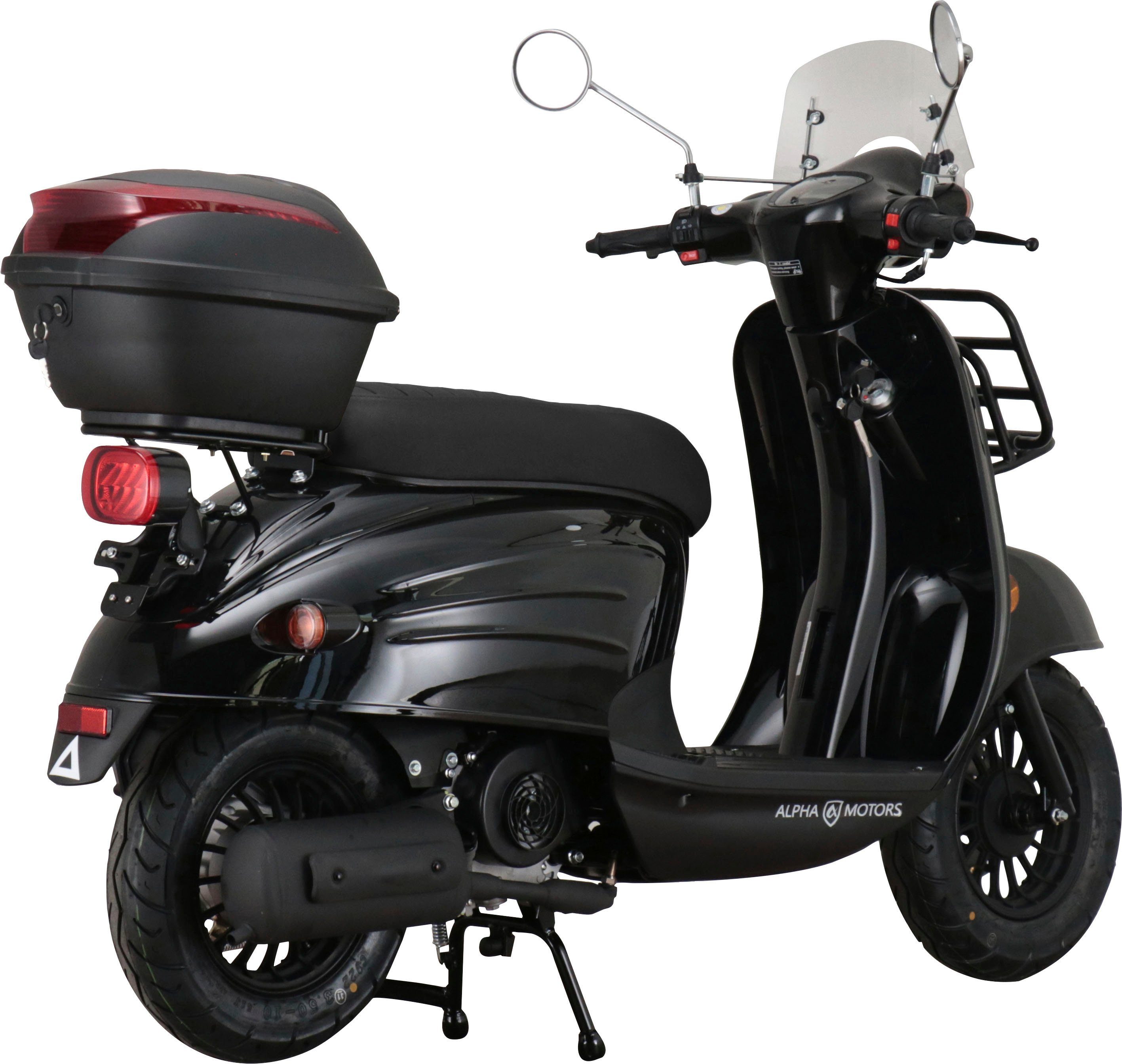 Alpha Motors Motorroller inkl. km/h, ccm, 45 50 und Adria, Topcase Euro 5, Windschild
