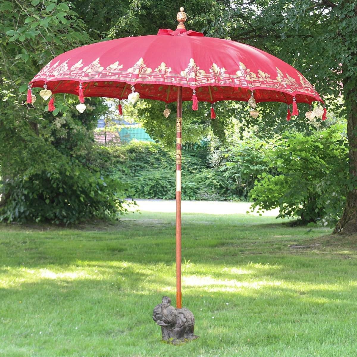 Oriental Galerie Sonnenschirm »XXL BaliSonnenschirm 220 Ø cm Rot mit