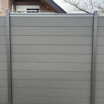 BaukastenStore Zaun, (WPC Sichtschutzzaun Aluminium Pfosten 2,70m KAPLAN, Zaunpfosten zum Einbetonieren - 2,70 m x 7 cm x 7 cm), Stabil, Robust, Wetterbeständig, Windschutz, Gartenzaun