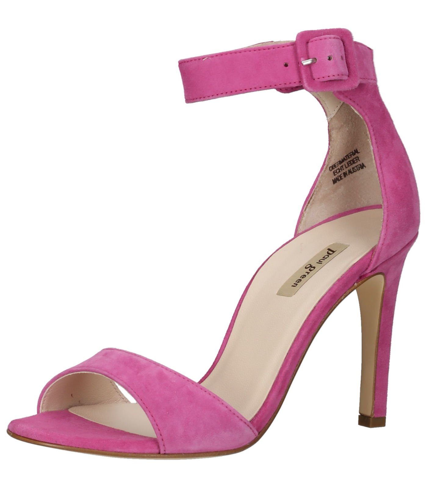 Sandalen Pink High-Heel-Sandalette Leder Green Paul