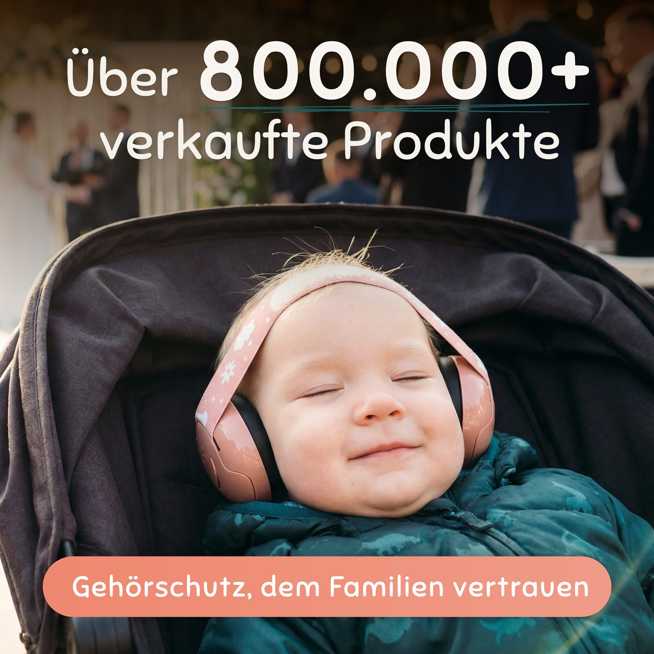Schallwerk Kapselgehörschutz Mini+ Ohrenschützer für Kleinkinder - Gehörschutz Baby, (Kopfhörer Babys & Kleinkinder, Ohrenschutz für Babys mit verstellbaren Band), bis zu 52cm Kopfumfang