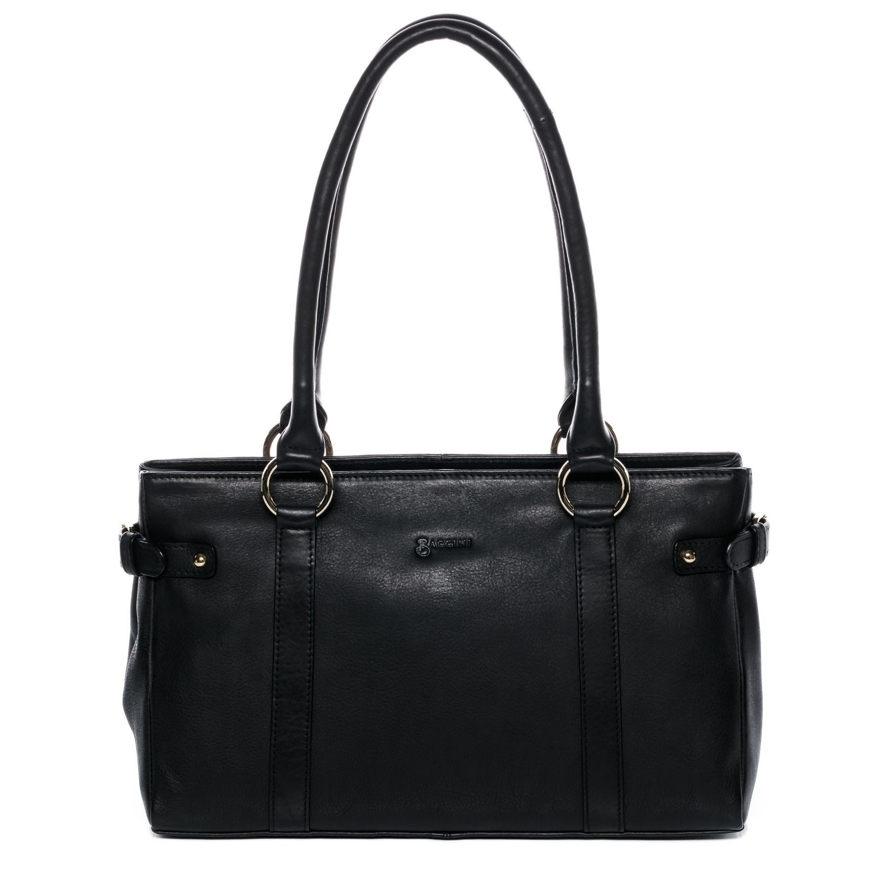 BACCINI Umhängetasche echt Leder Handtasche Schultertasche groß schwarz NOEMI, Schultertasche Echtleder für Damen, Shopper schwarz