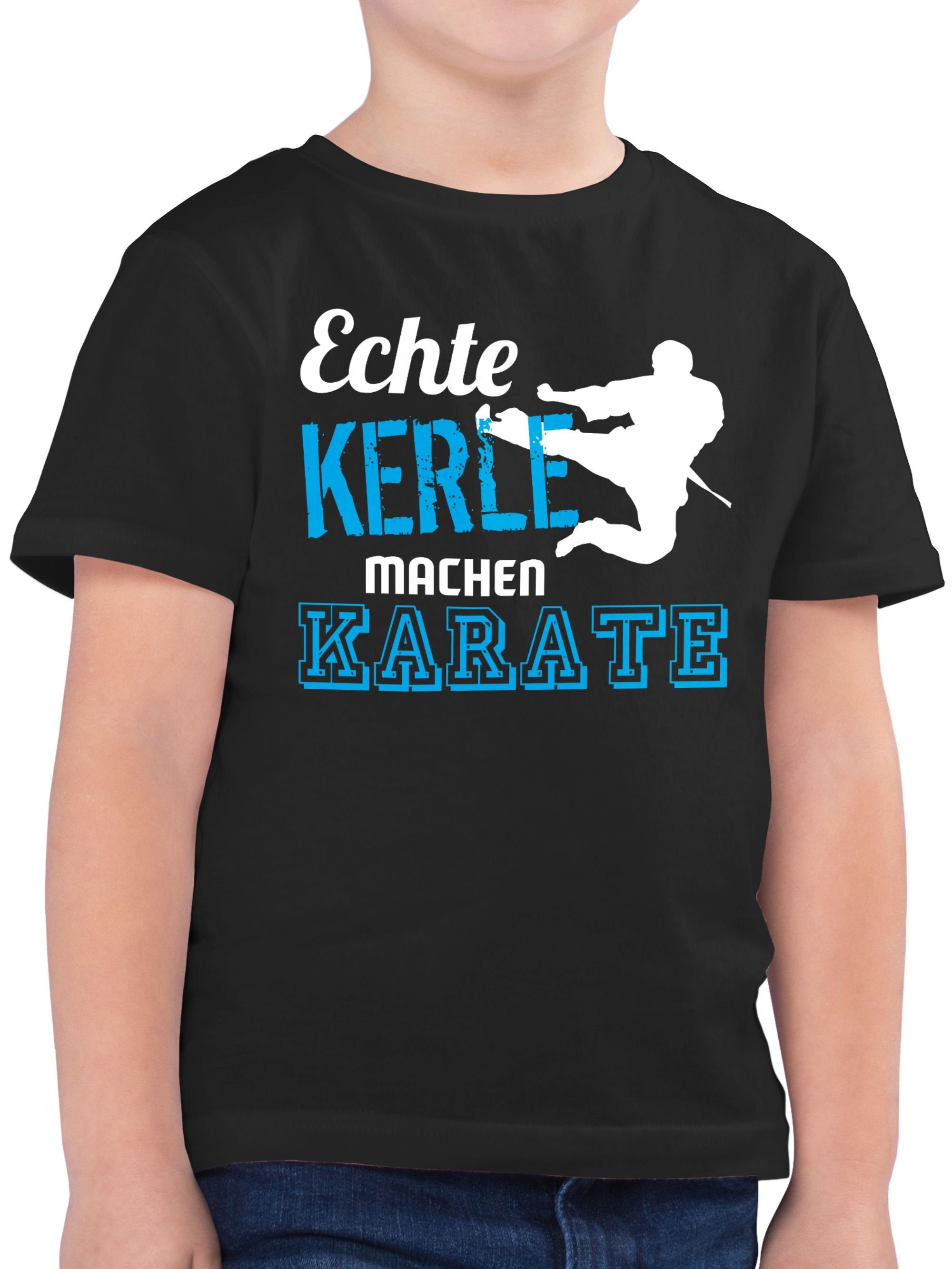 Kinder machen 2 Schwarz Kerle Kleidung Karate Sport Shirtracer Echte T-Shirt