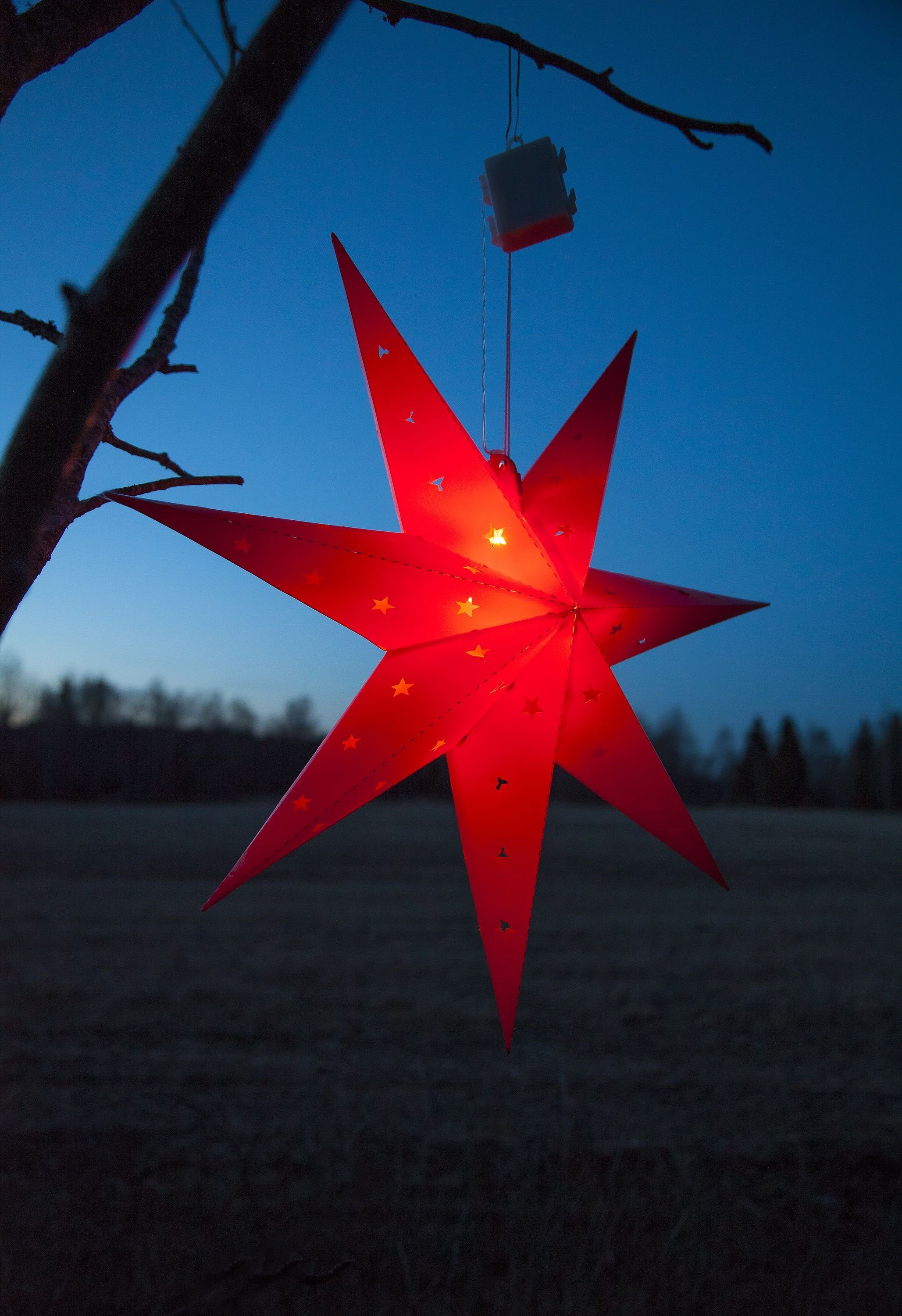 STAR TRADING Hängedekoration Star 505-03, LED-Outdoor-Stern "Alice", 12 LED günstig online kaufen