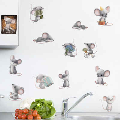 Sunnywall Wandtattoo Chillys House Maus Wandsticker für Küche od. Kinderzimmer