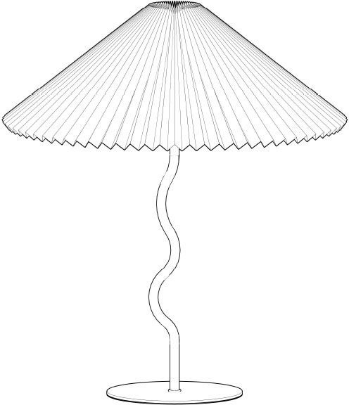 LeGer Home by Leuchtmittel, Lena Tischleuchte Stoffschirm ohne Gercke schwarz/beige Optik Plisseeoptik Sonnenschirm in Letty, Tischlampe, Papierlampe