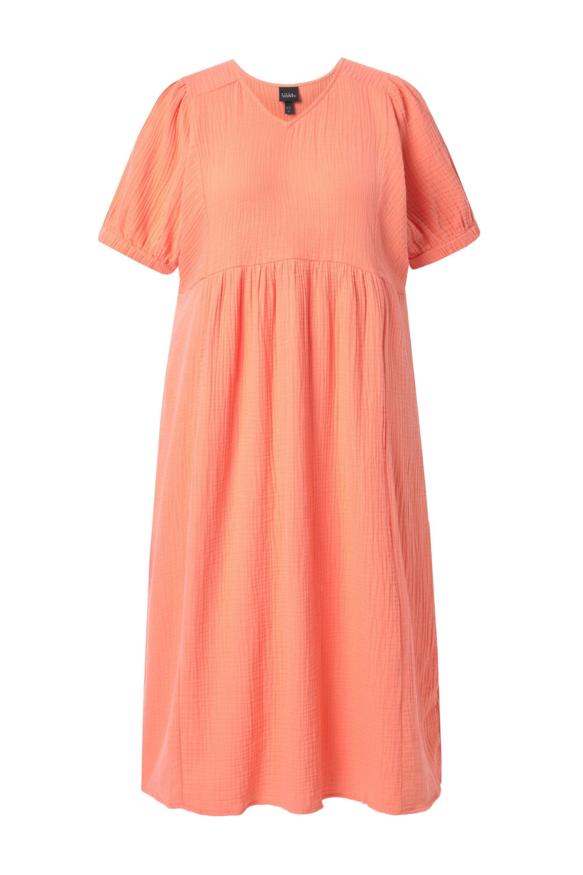 Ulla Popken Jerseykleid Musselin-Midikleid A-Linie V-Ausschnitt Halbarm günstig online kaufen