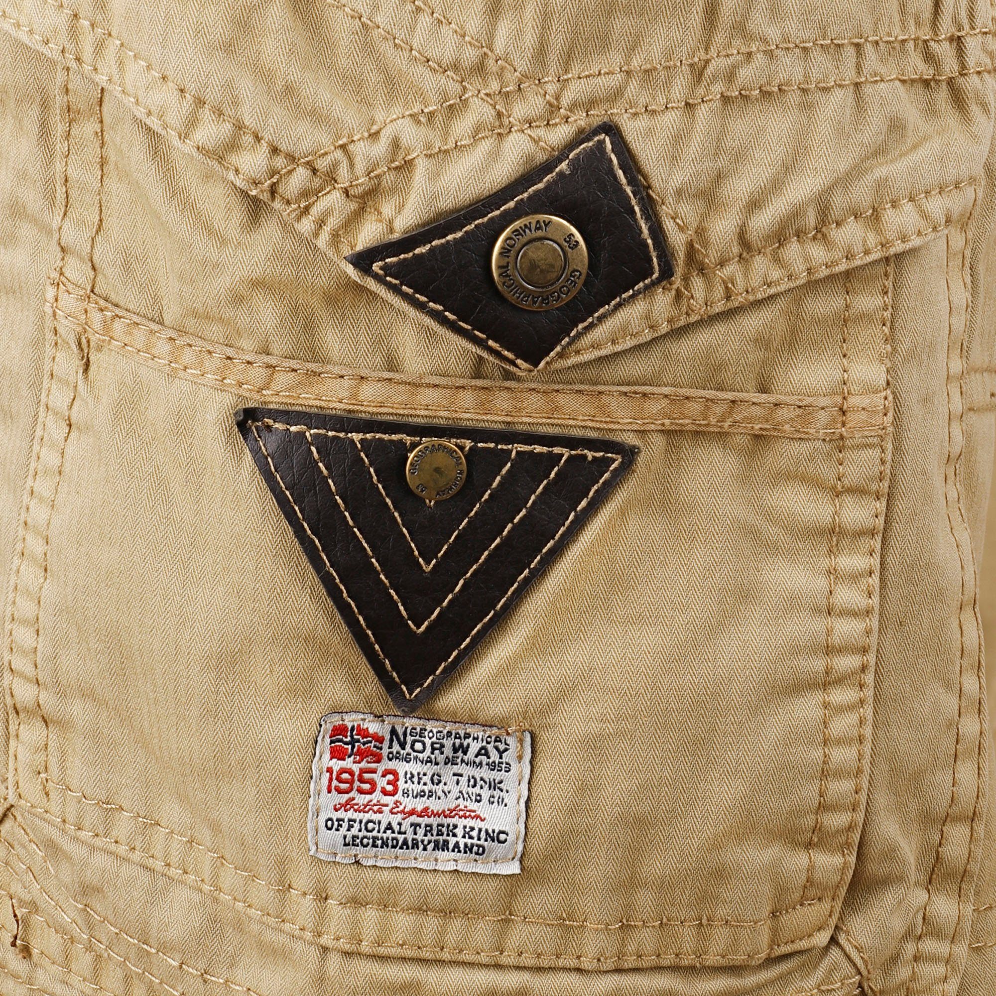 Geographical Norway Cargoshorts kurze Hose aus Baumwolle, Sommer-Bermuda (1-tlg) Herrenshorts mit Gürtel Größe S bis 5XL
