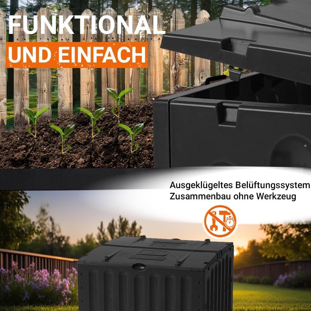 GARANTIA Komposter ECO-KING Komposter 600 Liter schwarz, 600 l – Bild 5 von 5