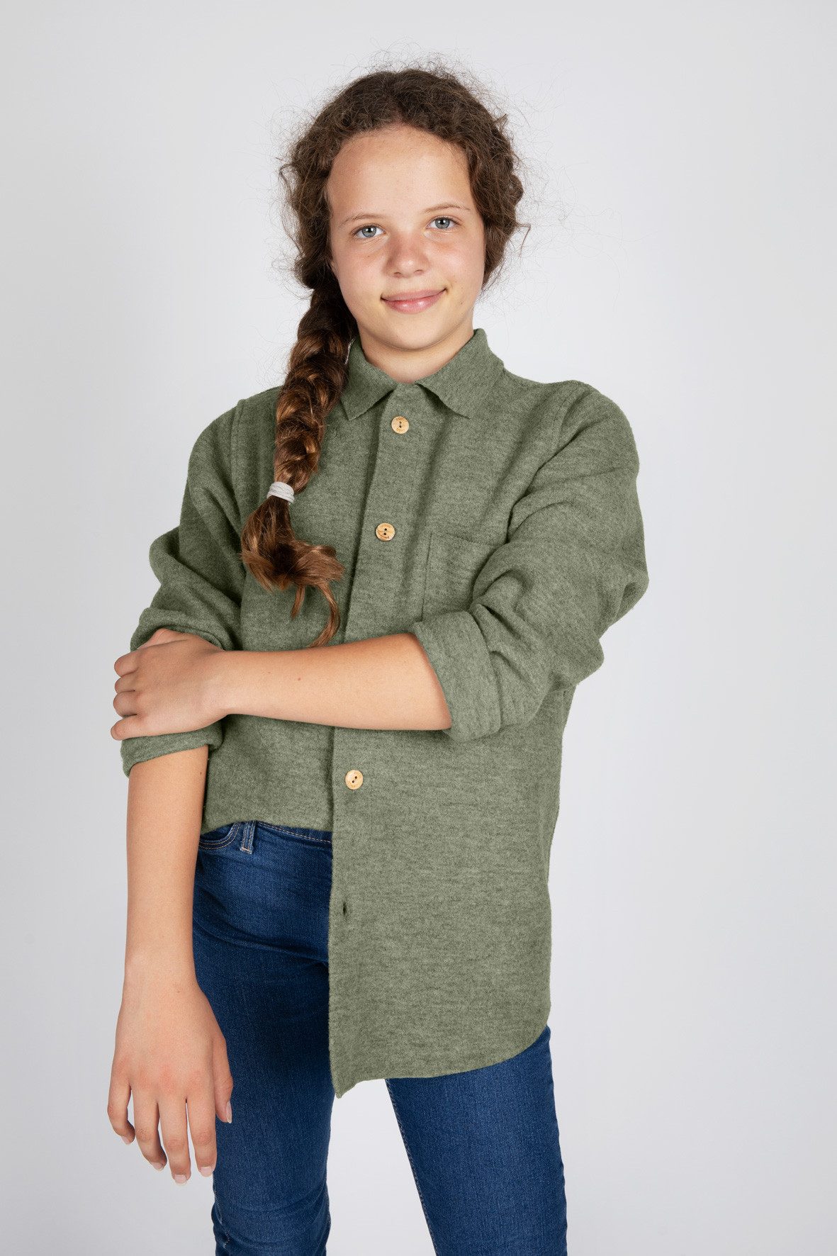 Engel Naturkleidung Langarmhemd Kinder-Hemd, Walk
