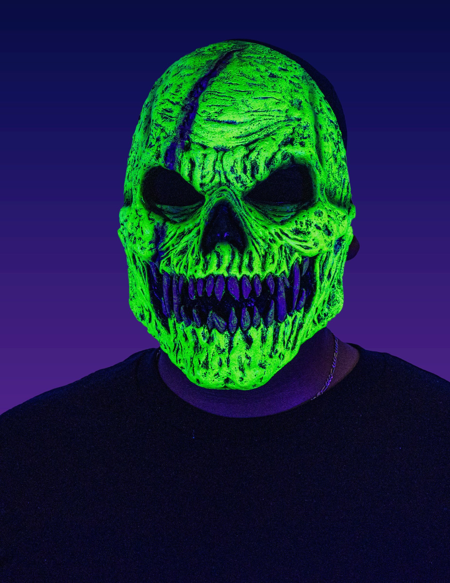 Ghoulish Productions Monster-Kostüm Maske Dämonenskelett, grün, Erwachsene