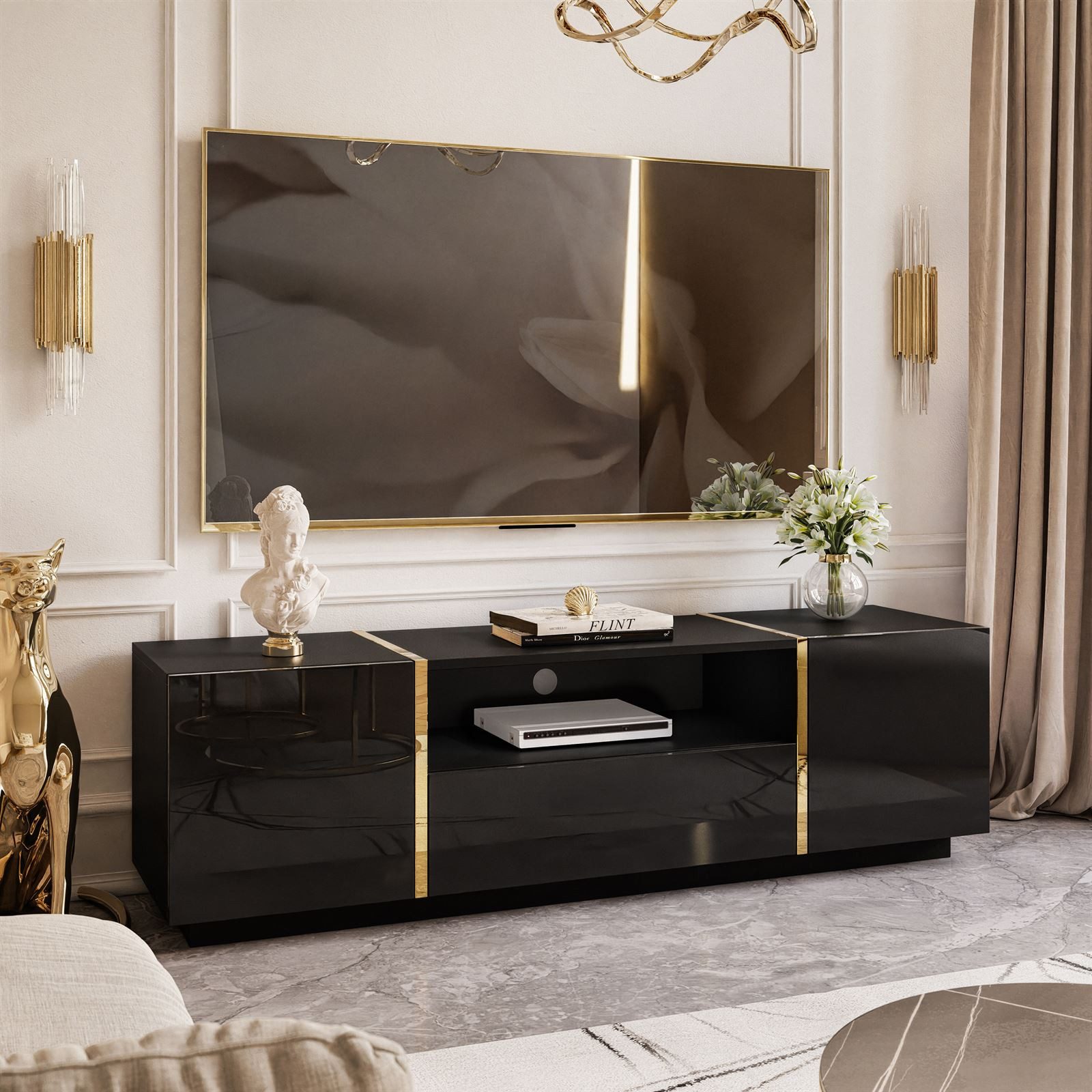 Lookway TV-Schrank ONYX Moderne Hochglanz TV-Lowboard günstig online kaufen