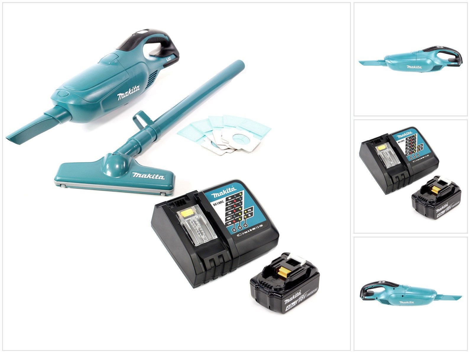 Makita Akku-Handstaubsauger DCL 182 RM1 Akku Staubsauger 18 V + 1x Akku 4,0 Ah + Ladegerät