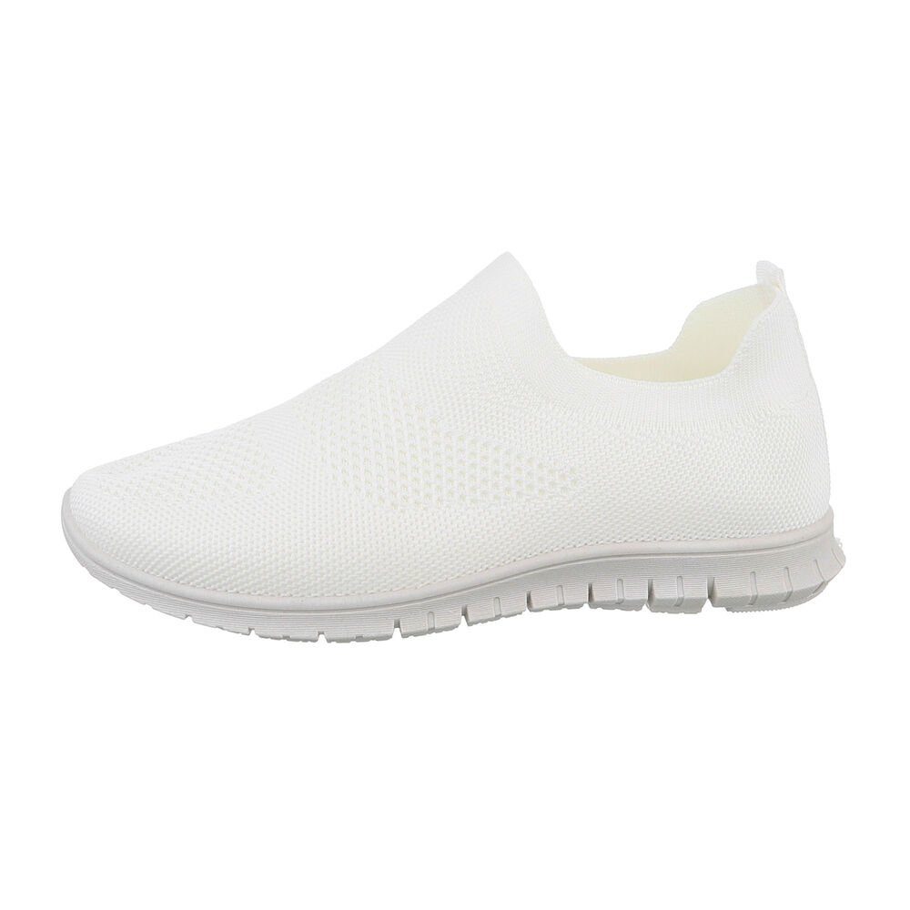 Ital-Design Damen Low-Top Freizeit Sneaker (85276041) Flach Sneakers Low in Weiß