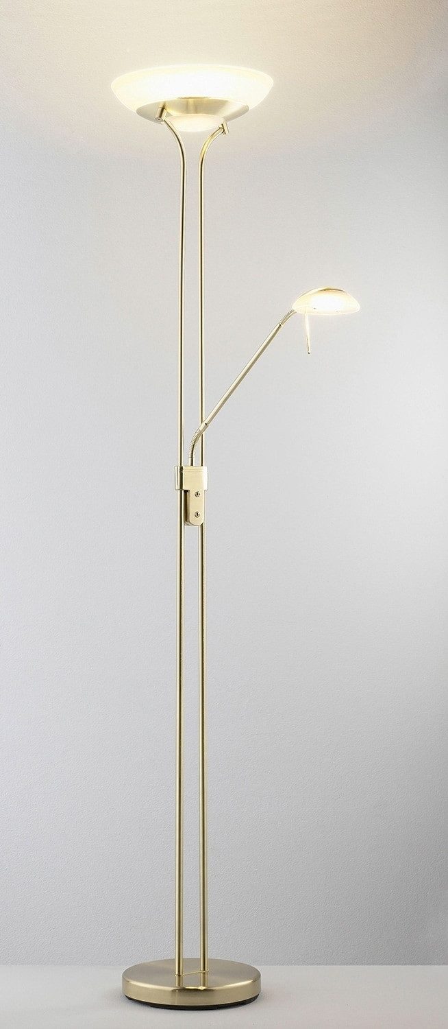 casa NOVA LED Deckenfluter EVEN, 2-flammig, H 180 cm, Messing, Glasschirme, LED fest integriert, Warmweiß