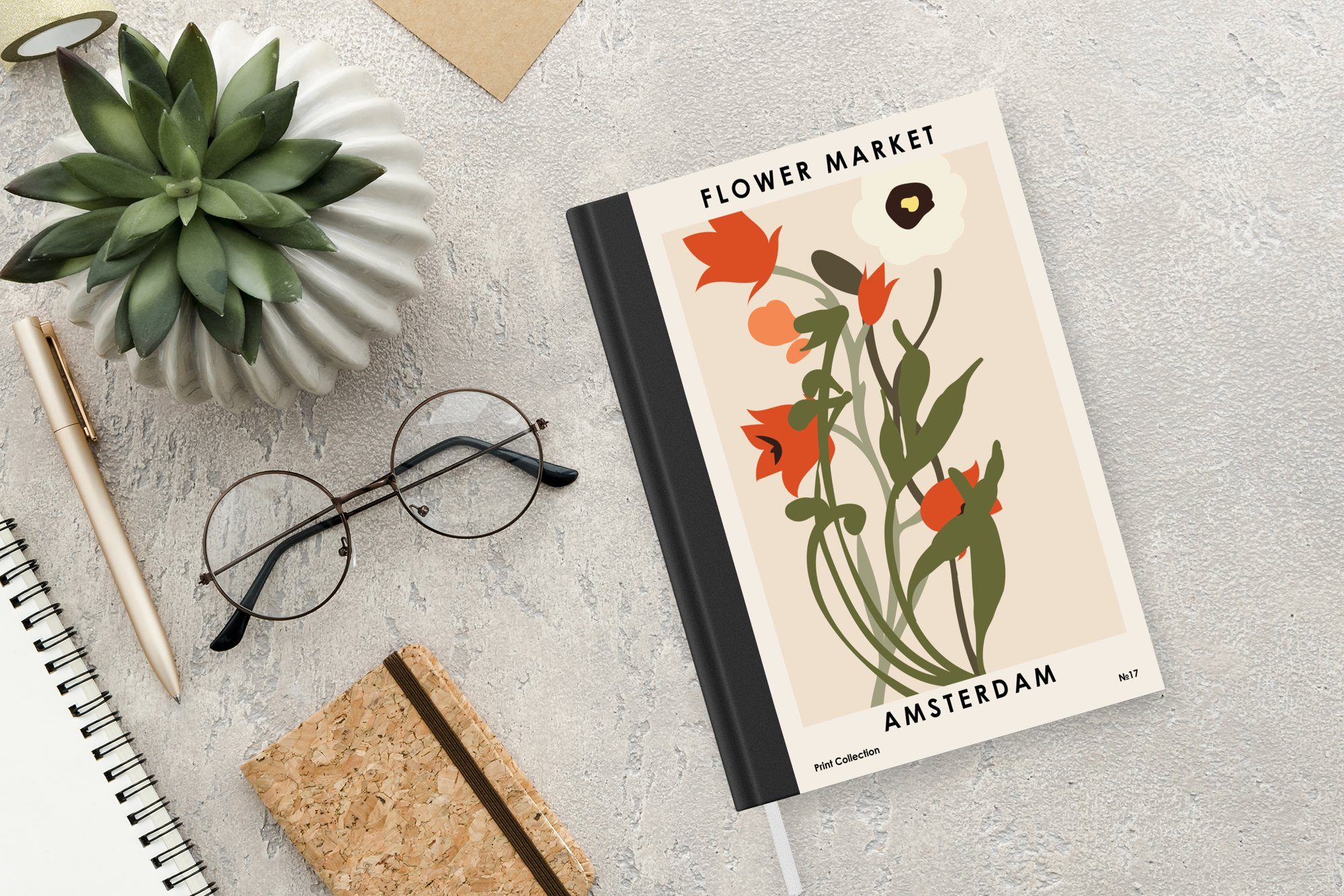 Notizbuch Haushaltsbuch Seiten, Merkzettel, Zitate Tagebuch, - Blumen Journal, Notizheft, - 98 Amsterdam, Pastell - - Pflanzen A5, MuchoWow