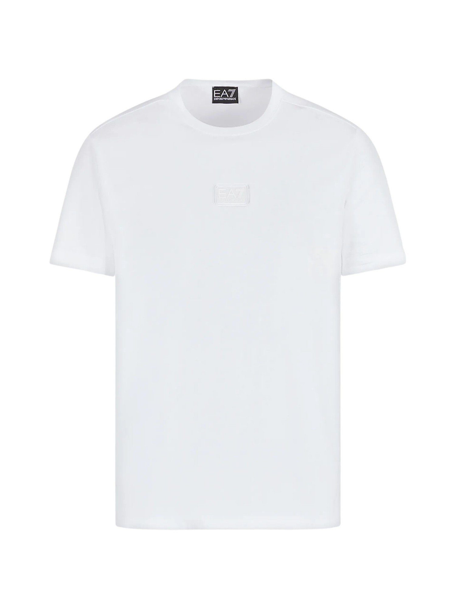 Shirt Armani Rundhalsausschnitt Emporio Kurzarm-T-Shirt weiß und mit (1-tlg) T-Shirt