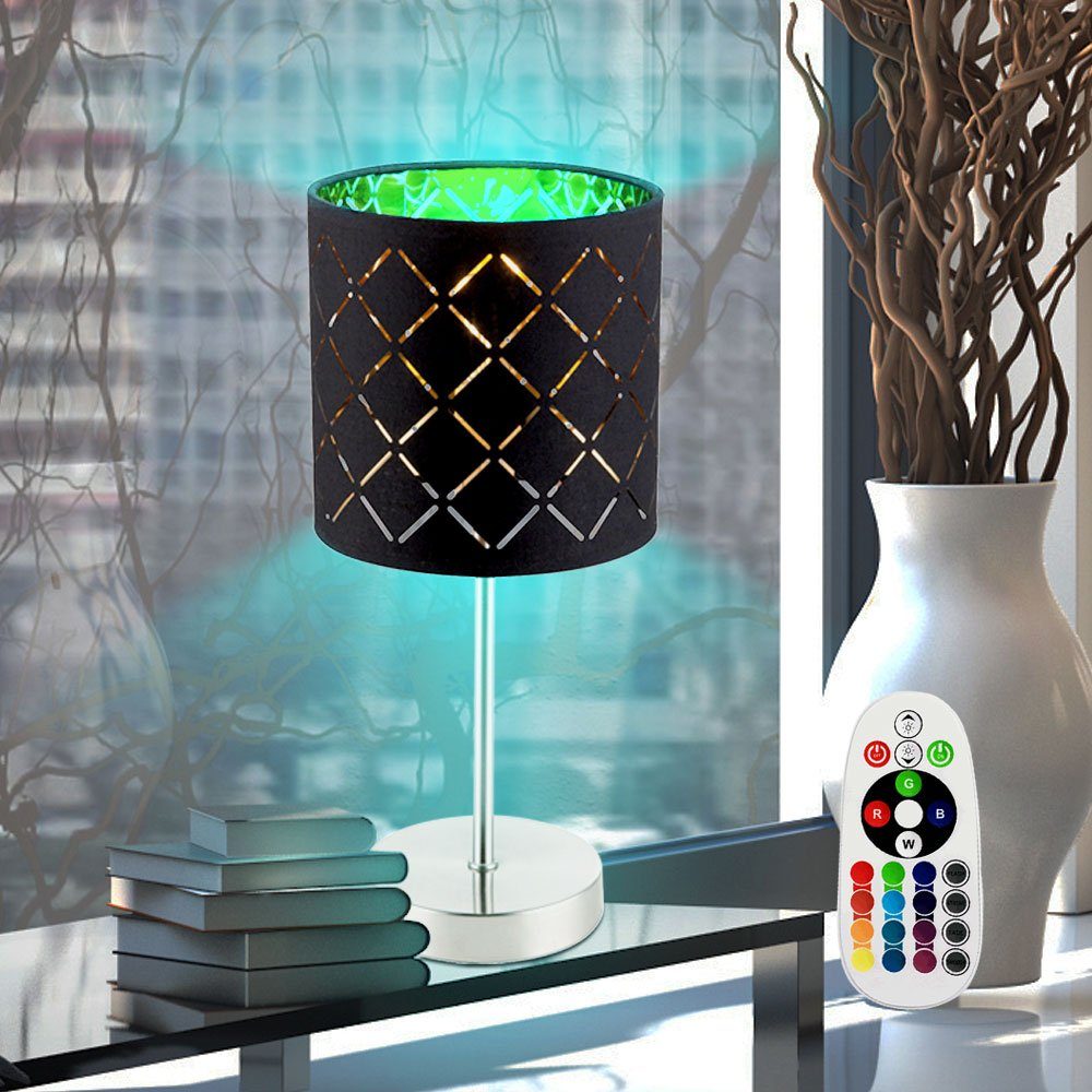 etc-shop LED Tischleuchte, Leuchtmittel inklusive, Warmweiß, Farbwechsel, Design Tisch Lampe Ess Zimmer Strahler Muster Dimmer | Tischlampen