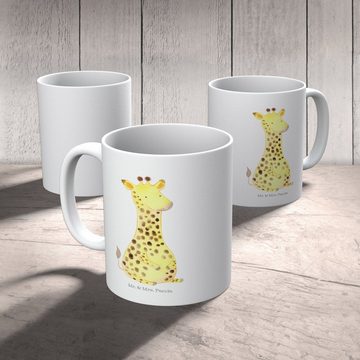 Mr. & Mrs. Panda Kinderbecher Giraffe Zufrieden - Weiß - Geschenk, Glück, Bruchsichere Tasse, Afrik, Kunststoff, Förderung der Selbstständigkeit