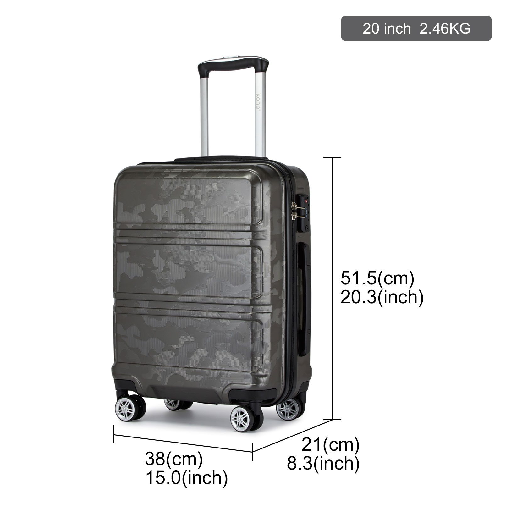 KONO Hartschalen-Trolley mit TSA-Schloss - Reisekoffer günstig online kaufen