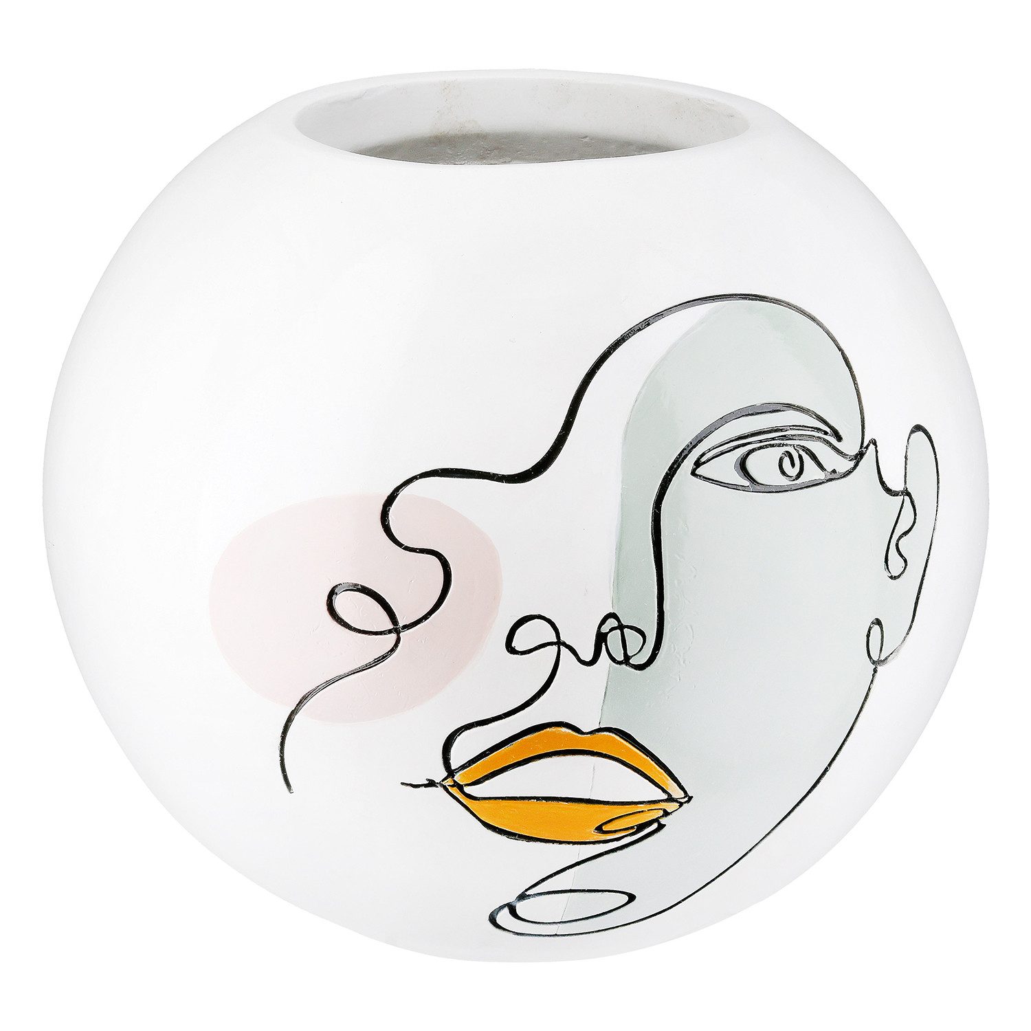 Casablanca by Gilde Tischvase Kugelvase rund Voir weiß H. 21,5 cm (1 St)