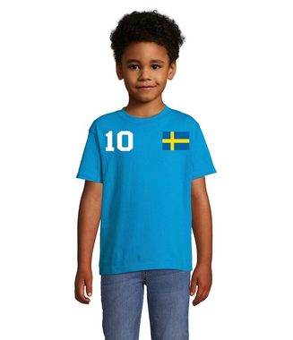 Blondie & Brownie T-Shirt Kinder Schweden Sweden Sport Trikot Fußball Meister WM Europa EM