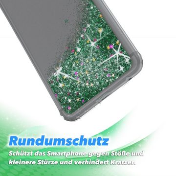 EAZY CASE Handyhülle Liquid Glittery Case für iPhone 6 / iPhone 6S 4,7 Zoll, Transparent Handy Softcase Glossy Slimcover stoßfest Bumper Case Grün